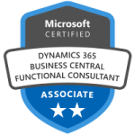 Microsoft Certified Dynamics 365 Business Central Functional Consultant Associate badge